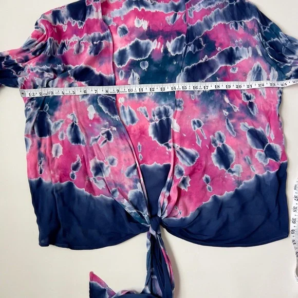 Young Fabulous & broke Tie-Dye Pink and Blue Women's Top - Picture 4 of 4